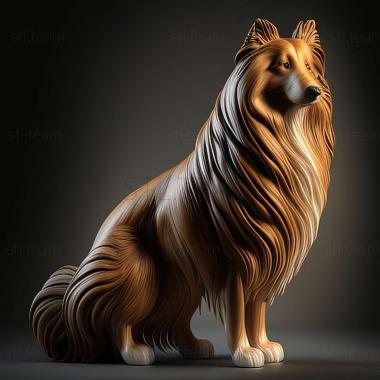 3D модель Длинношерстная собака колли (STL)